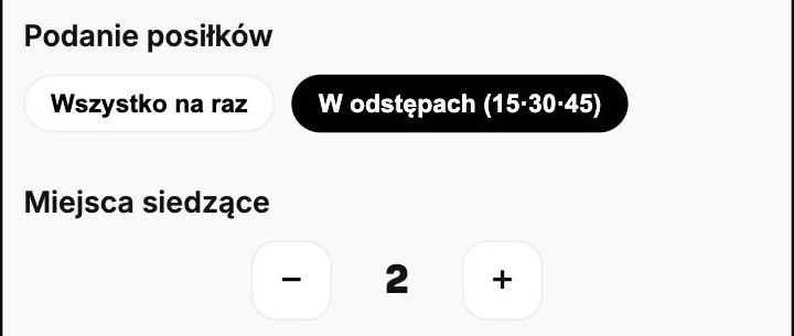 Wybór podania posiłków: wszystko naraz albo w odstępach