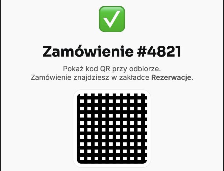 Potwierdzenie zamówienia z numerem i kodem QR